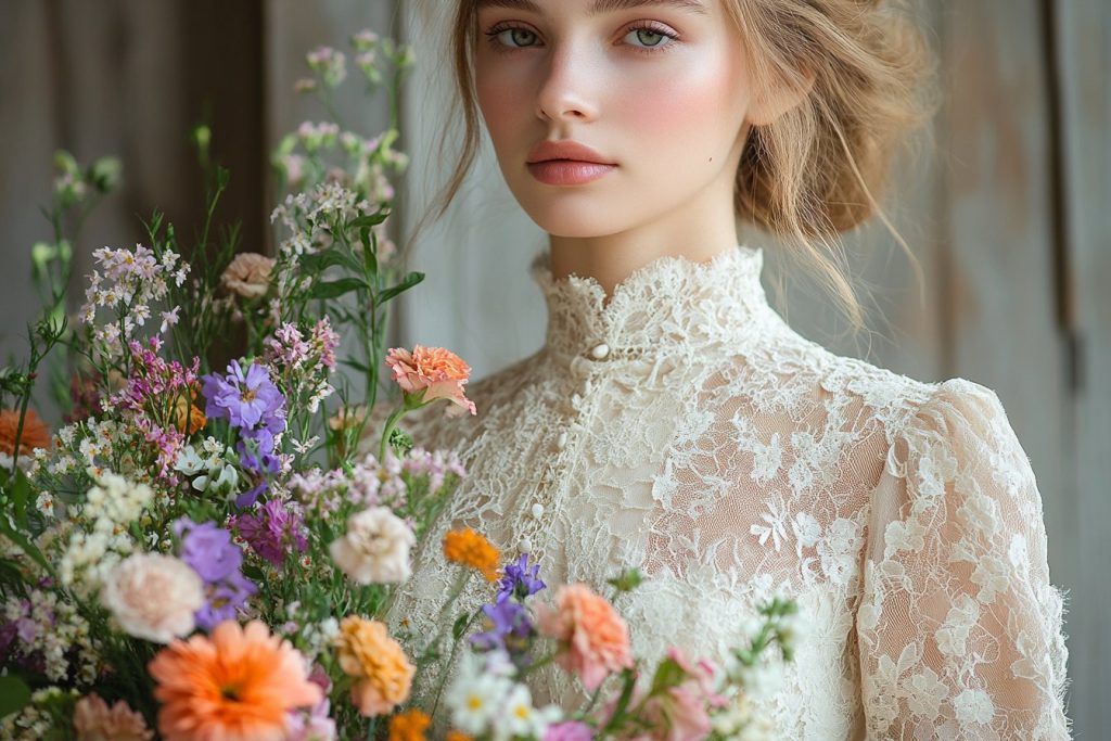 Des dentelles et des fleurs : les détails qui font toute la différence dans les robes champêtres