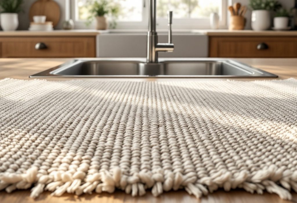Un tapis devant l&rsquo;évier qui fait la différence