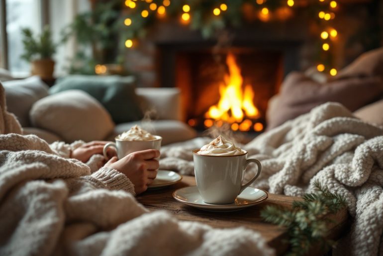 Pyjama party spéciale noël : looks cosy, chocolats chauds et confidences au coin du feu