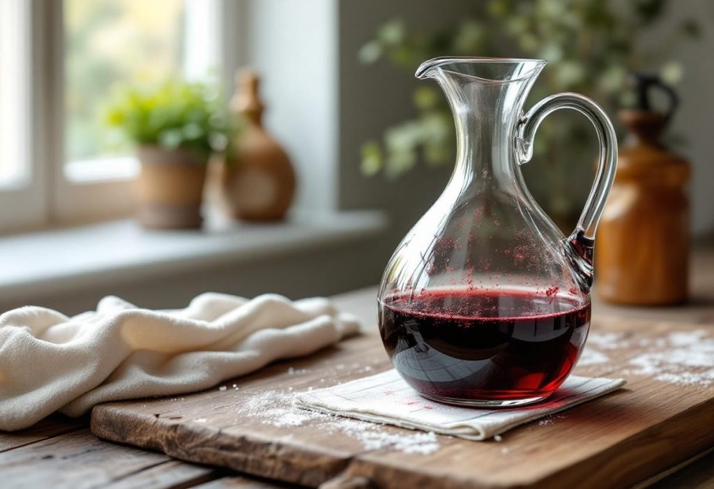 Enlever les traces de vin dans une carafe : astuces simples et efficaces
