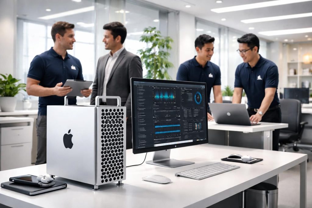 Support Apple professionnel pour entreprises avec Mac Pro et assistance technique certifiée